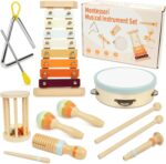 Set 7 Instrumente muzicale educative Zornaitori bebe Maracas
