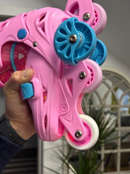 Set Role Roz cu Protectii reglabile Roti ajutatoare Frana Lumini