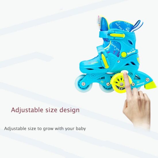 Set Role reglabile Bleu cu Lumini Protectii Roti ajutatoare Frana