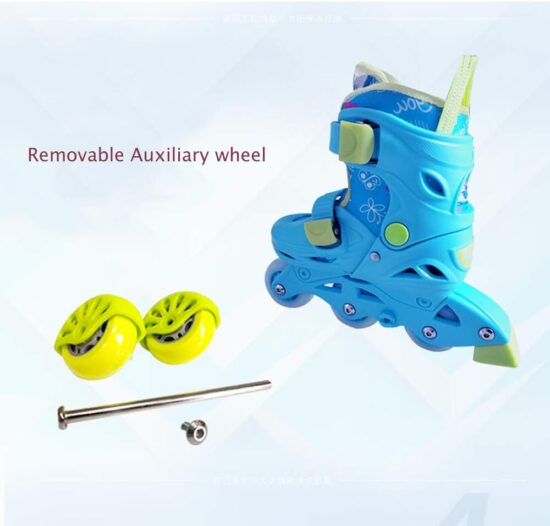 Set Role reglabile Bleu cu Lumini Protectii Roti ajutatoare Frana