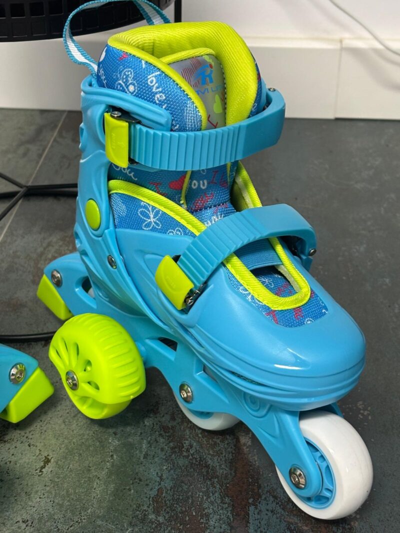 Set Role reglabile Bleu cu Lumini Protectii Roti ajutatoare Frana