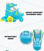 Set Role reglabile Bleu cu Lumini Protectii Roti ajutatoare Frana