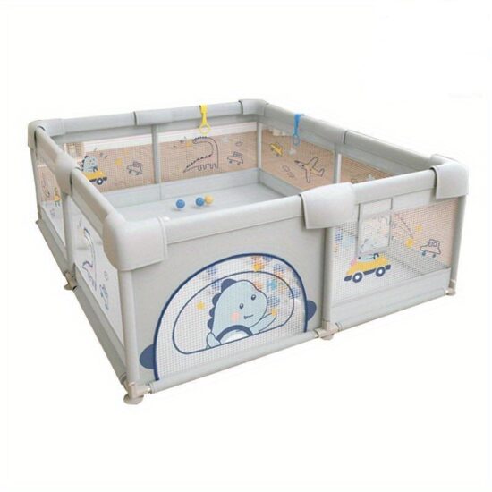 Tarc de joaca Gri Loc pentru bebelusi copii cu 60 bile colorate