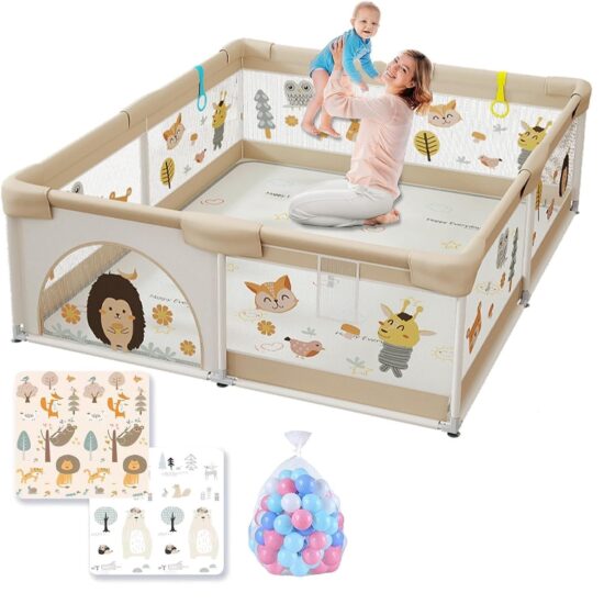 Tarc de joaca Loc pentru bebelusi copii cu 60 bile colorate Tarc de joaca Loc pentru bebelusi copii cu 60 bile colorate