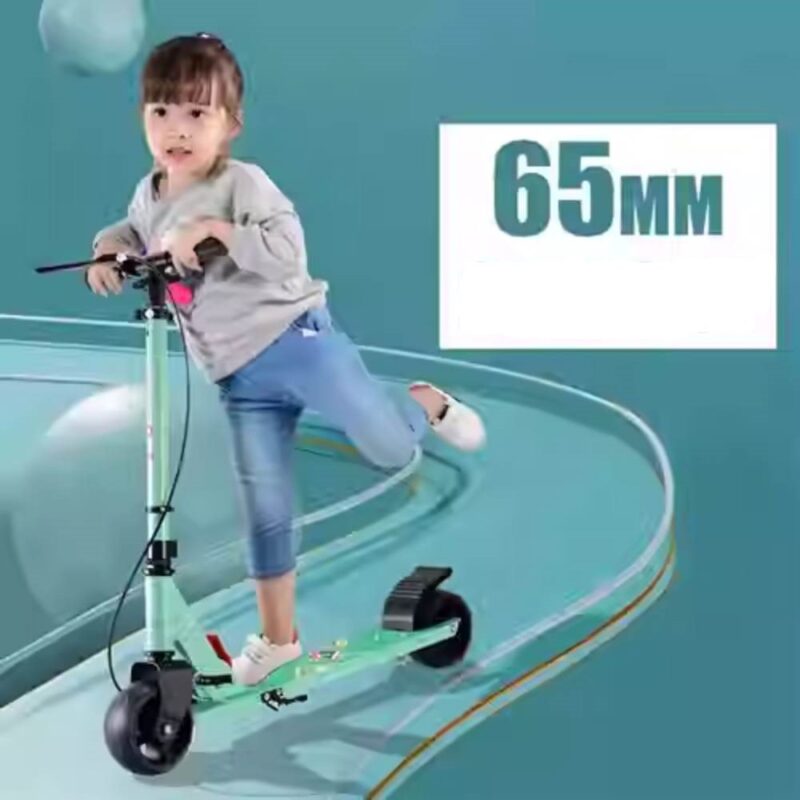 Trotineta pliabila Verde Frana de mana Spate Scooter cu Lumini