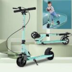 Trotineta pliabila Verde Frana de mana Spate Scooter cu Lumini
