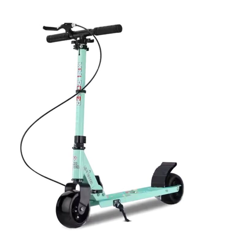 Trotineta pliabila Verde Frana de mana Spate Scooter cu Lumini