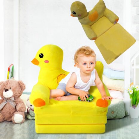 Fotoliu extensibil copii Patut cu Ratusca galbena din plus pufos