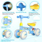 Bicicleta de echilibru cu Lumini si 4 roti pentru copii 1-3 ani