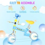 Bicicleta de echilibru cu Lumini si 4 roti pentru copii 1-3 ani