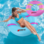 Colac Gonflabil Accesoriu de inot Intime Roz Bleu 90 cm