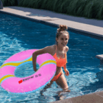 Colac Gonflabil Accesoriu de inot Intime Roz Bleu 90 cm