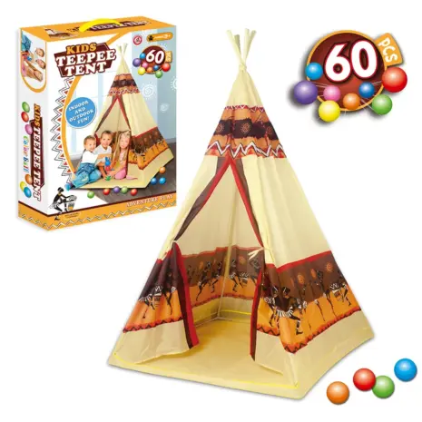 Cort copii tip Indian cu 60 bile colorate Casuta de joaca