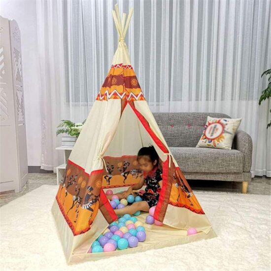Cort copii tip Indian cu 60 bile colorate Casuta de joaca