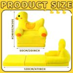 Fotoliu extensibil copii Patut cu Ratusca galbena din plus pufos