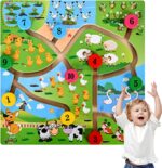 Joc Montessori Labirint Cifre Operatii cu Animale din lemn copii