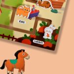 Joc Montessori Labirint Ferma cu Animale din lemn copii