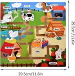 Joc Montessori Labirint Ferma cu Animale din lemn copii