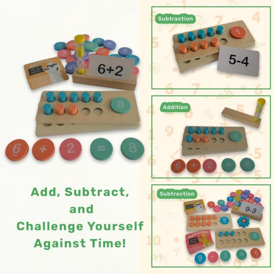 Joc educativ Numarare si calcul matematic cu Carduri si Cilindri