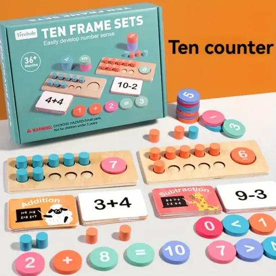 Joc educativ Numarare si calcul matematic cu Carduri si Cilindri