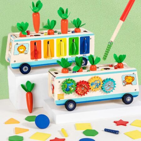 Jucarie Motrica Sortator Montessori Camionul cu gradina si Pescuit