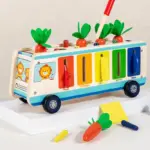 Jucarie Motrica Sortator Montessori Camionul cu gradina si Pescuit