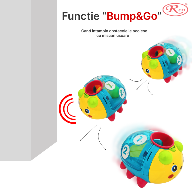 Jucarie interactiva bebe cu Aripi transparente si bilute colorate