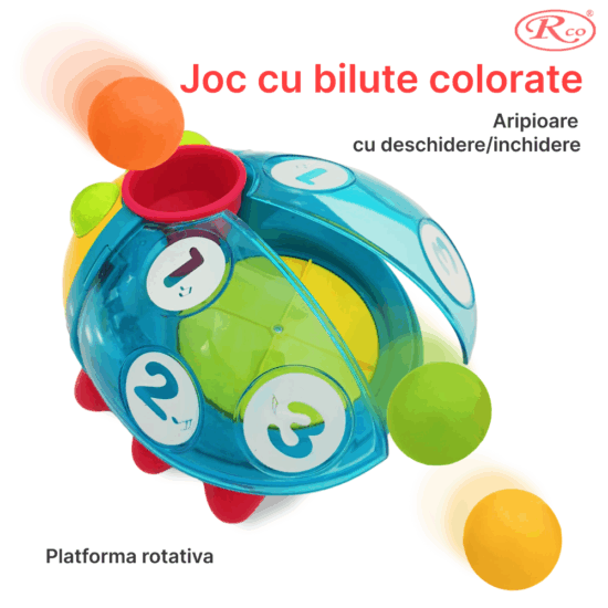 Jucarie interactiva bebe cu Aripi transparente si bilute colorate
