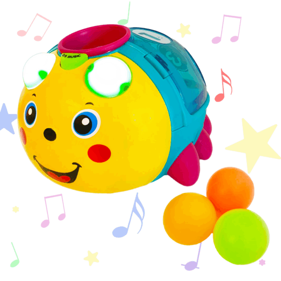 Jucarie interactiva bebe cu Aripi transparente si bilute colorate