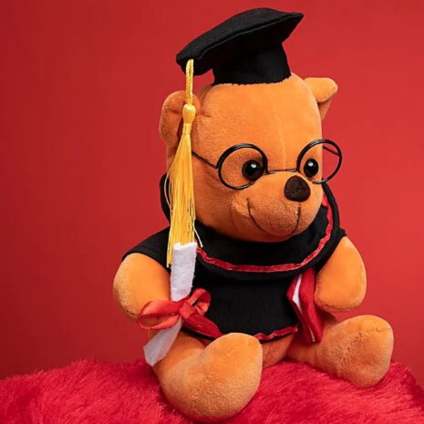 Jucarie plus Ursuletul imbracat in costum de Absolvire cu ochelari
