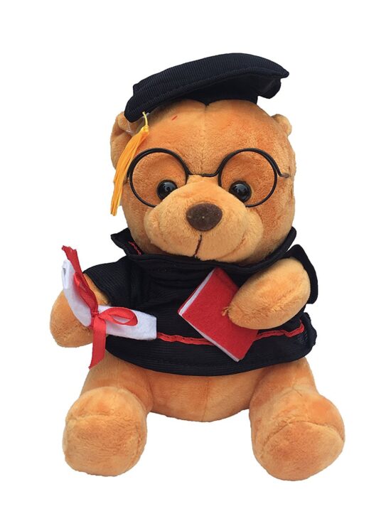 Jucarie plus Ursuletul imbracat in costum de Absolvire cu ochelari