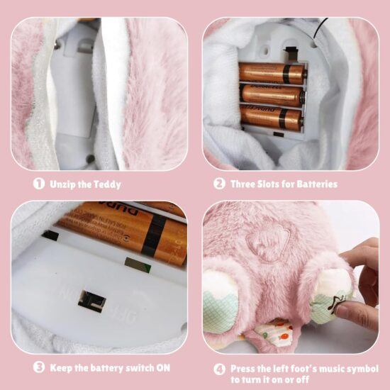 Jucarii plus Ursulet Lampa de veghe cu sunete si vibratii Respira