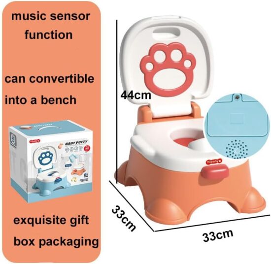 Olita Muzicala copii Toaleta cu Capac Scaunel cu spatar