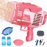 Pistol cu baloane Roz Bubble Rocket 2 rezerve pentru lichid
