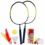Set Palete Badmington Rachete cu fluturasi si minge moale cu pene