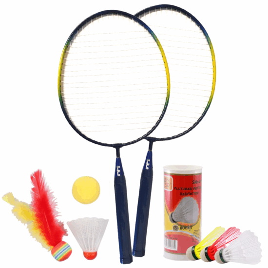 Set Palete Badmington Rachete cu fluturasi si minge moale cu pene