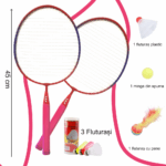 Set Palete Badmington Rachete cu fluturasi si minge moale cu pene