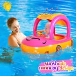 Colac Masinuta Roz cu Parasolar Barcuta gonflabila bebe