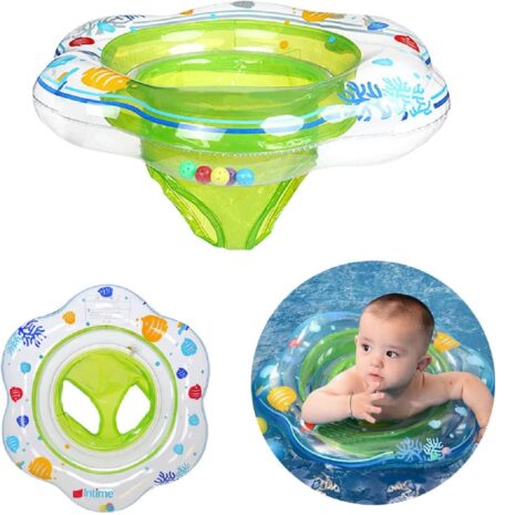 Colac cu chilotel de inotat Verde pentru bebelusi tip Scaunel