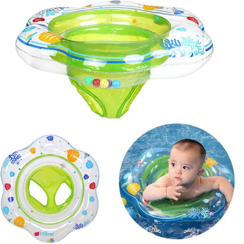 Colac cu chilotel de inotat Verde pentru bebelusi tip Scaunel