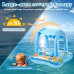 Colac de inot Bleu cu Parasolar si chilotel Barcuta gonflabila bebe