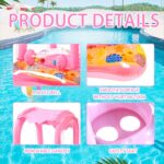 Colac de inot Roz cu Parasolar si chilotel Barcuta gonflabila bebe