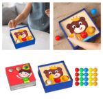 Joc educativ copii Puzzle cu bile si ilustratii pentru motricitate
