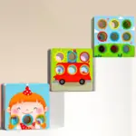 Joc educativ copii Puzzle cu bile si ilustratii pentru motricitate