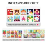 Joc educativ copii Puzzle cu bile si ilustratii pentru motricitate