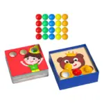Joc educativ copii Puzzle cu bile si ilustratii pentru motricitate