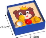 Joc educativ copii Puzzle cu bile si ilustratii pentru motricitate