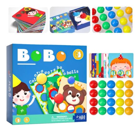 Joc educativ copii Puzzle cu bile si ilustratii pentru motricitate