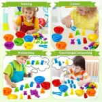 Joc sortare culori Animale din padure Asociere Numarare 36 piese