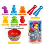 Joc sortare culori Animale din padure Asociere Numarare 36 piese